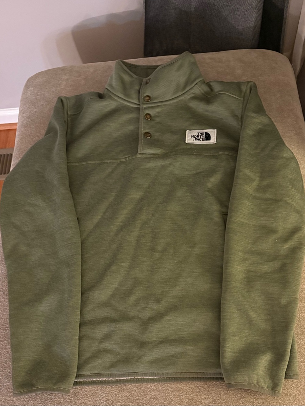 The North Face Men's Olive Green Snap-Neck Pullover